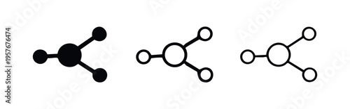 Share network connection icon set for social media and distributed data communication