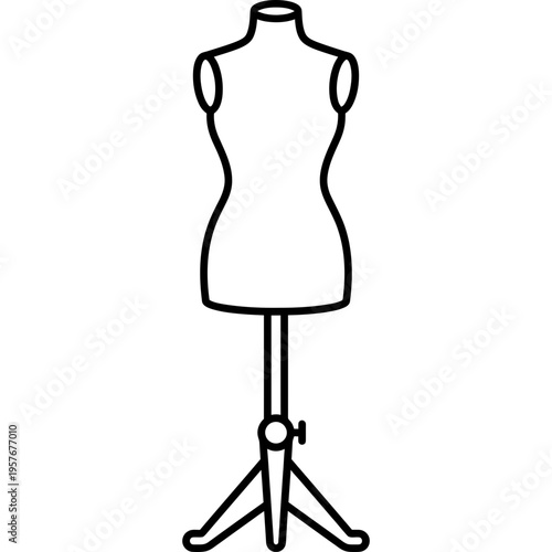 Minimalistic dressmaker mannequin outline icon