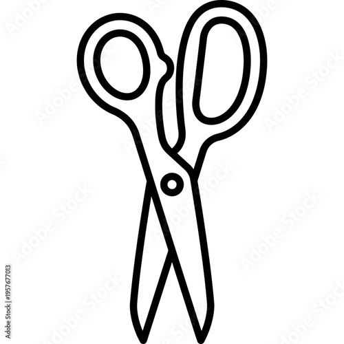 Minimalistic fabric dressmaking shears outline icon