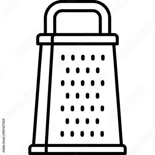 Minimalistic box cheese grater outline icon