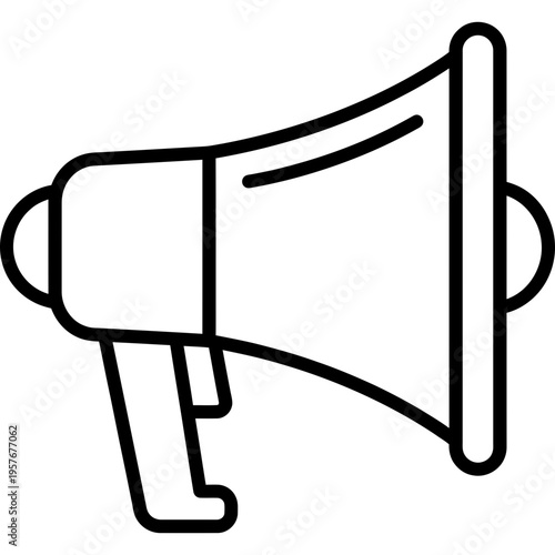 Minimalistic megaphone bullhorn outline icon