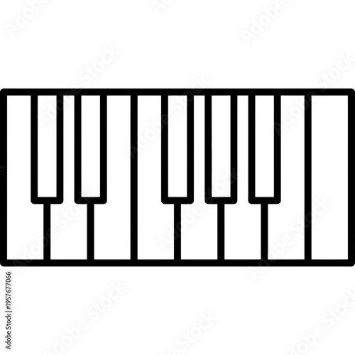 Minimalistic piano keys outline icon