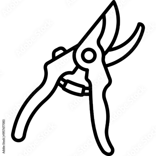Minimalistic garden pruning shears outline icon