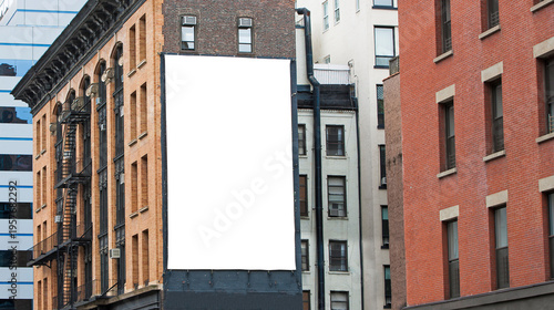 Photography Blank billboards in downtown New York City.