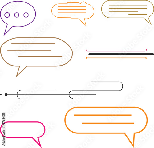 Assorted Speech Bubbles and Text Containers - Design Elements