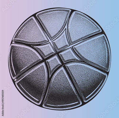 Detailed illustration of a classic basketball texture and design