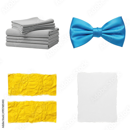 Wallpaper Mural Colorful money stack with blue bow tie and yellow bills, isolated on transparent cutout png. Torontodigital.ca