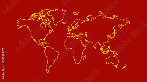 A minimalist world map. This vector map features a modern graphic design that combines simplicity and information.