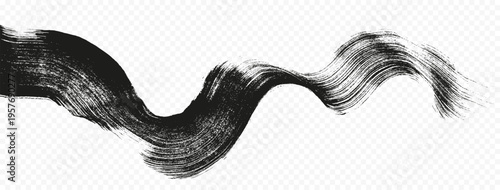 Grunge brush strokes background. Black ink brush strokes isolated on transparent background. Grunge texture