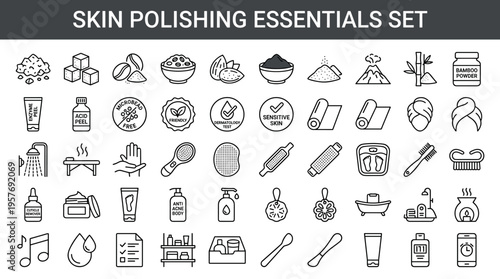 Skin Polishing Essentials Set: A Comprehensive Collection of Beauty and Spa Icons