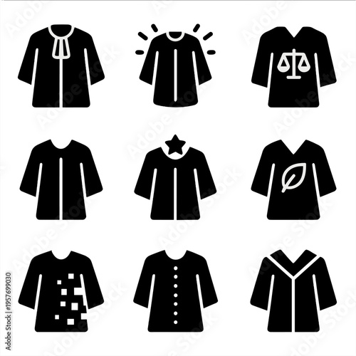 Diverse legal robes collection: icons of justice and law