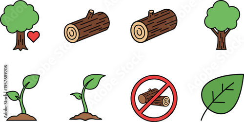 A graphic illustration depicting environmental conservation and sustainable growth