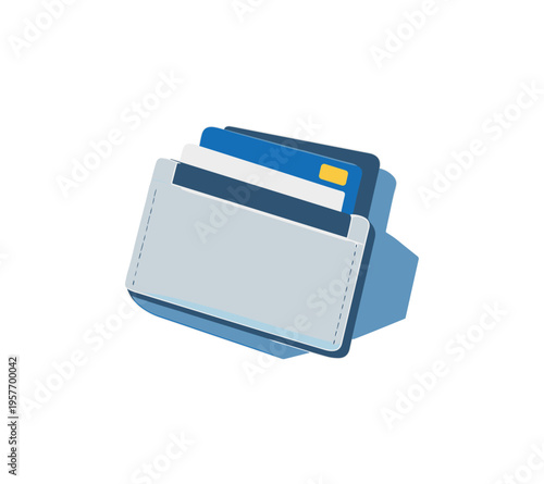 Airy wallet and cards daily carry concept emphasizing simplicity and negative space seen in top-down macro perspective,