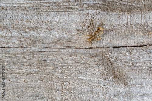 Top view of brown wooden board with cracks and rough texture, natural rustic background, abstract wood surface for design, organic material and aged pattern concept