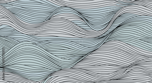 A minimalist vector graphic illustration of wavy lines in a flat design style