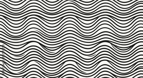 A black and white vector graphic featuring a wavy line pattern on a transparent background