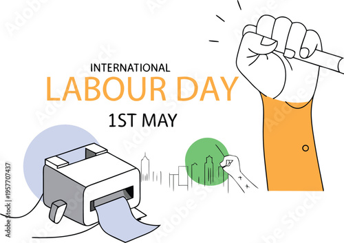 International Labour Day 1st May celebration graphic design elements