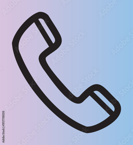 Modern minimalist telephone receiver icon isolated illustration