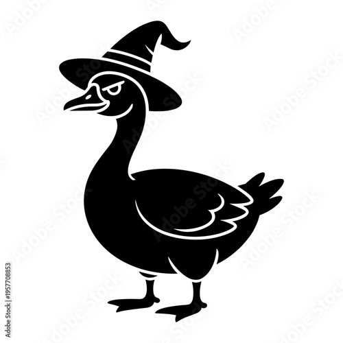 Goose Witch Hat Illustration