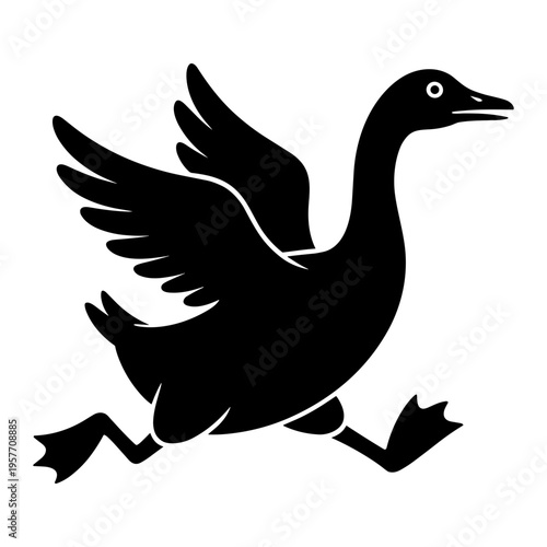 Goose Running Illustration