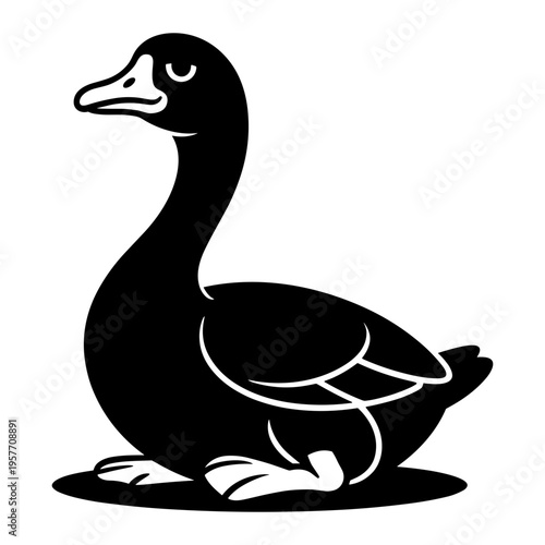 Goose Sitting Illustration