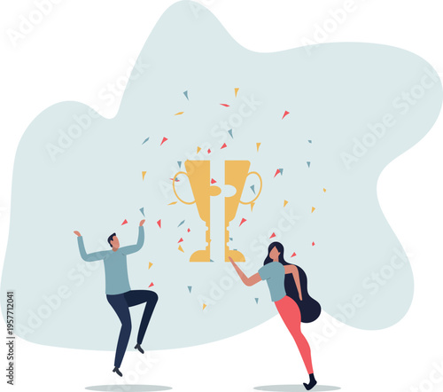 agreement or solution to win together, solution for best result, teamwork to help success and achieve goal together concept.person's life situation and his activities.