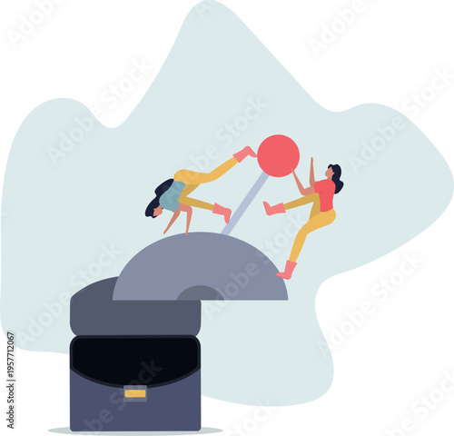 Paradigm shift technology to new business level, control or shifting speed for company growth, transformation and disruption concept.person's life situation and his activities.