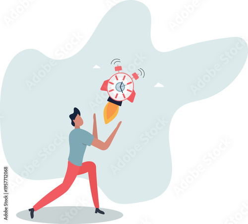 Time to start new business, entrepreneurship to launch project or time management concept.person's life situation and his activities.