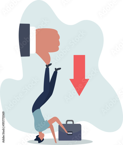 Customer complaint or bad reputation, disappointment from mistake or failure, underperform, negative and dissatisfaction concept.person's life situation and his activities.