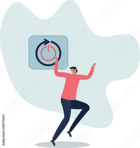 Time to reboot business or career, refresh working energy or restart new journey, change to improve outcome concept.person's life situation and his activities.