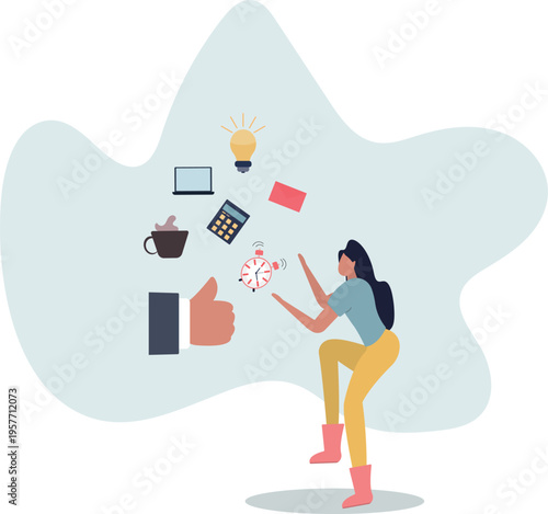 Skills set or competence and ability to success in work, career experience or knowledge for accountability, capability concept.person's life situation and his activities.