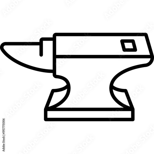 Minimalistic blacksmith anvil outline icon