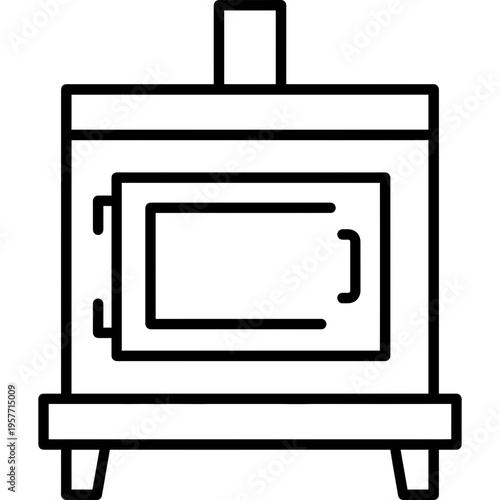 Minimalistic glass annealing kiln oven outline icon