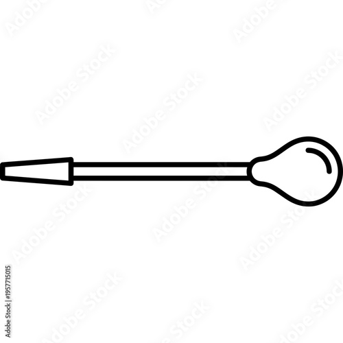 Minimalistic glassblowing blowpipe outline icon