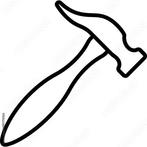 Minimalistic cobbler lasting hammer outline icon