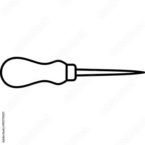 Minimalistic bookbinding piercing awl outline icon