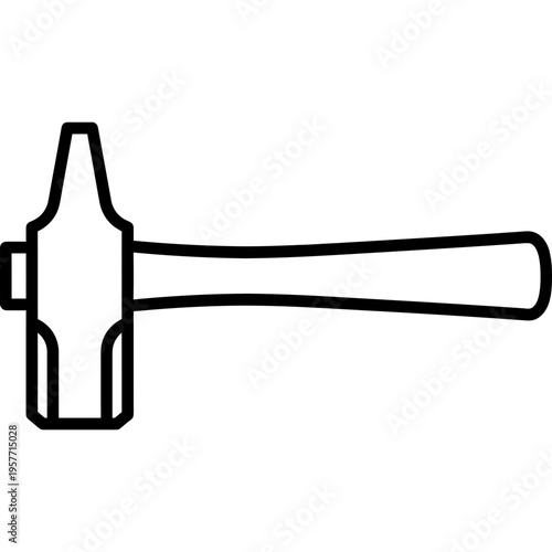 Minimalistic blacksmith cross peen hammer outline icon