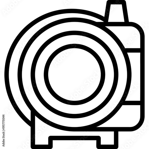 Minimalistic glassblowing glory hole furnace outline icon