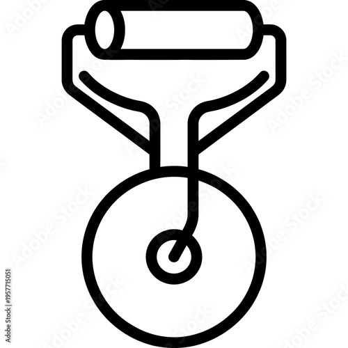 Minimalistic bookbinding gilding finishing wheel outline icon