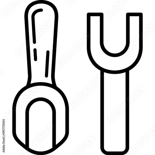 Minimalistic blacksmith fuller tool set outline icon