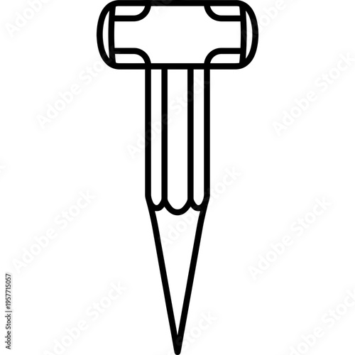 Minimalistic blacksmith tapered drift punch outline icon