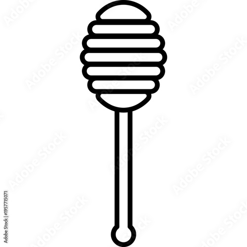 Minimalistic wooden honey dipper stick outline icon