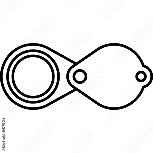 Minimalistic jewelers eye loupe magnifier outline icon