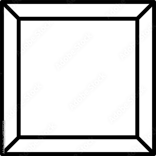 Minimalistic zinc U-channel border frame outline icon
