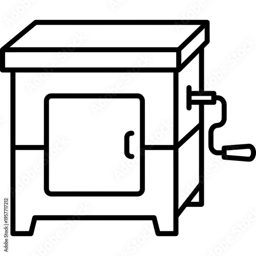 Minimalistic aquatint rosin dust box outline icon