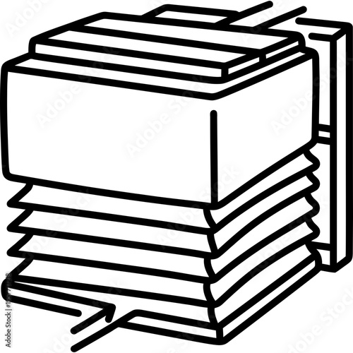 Minimalistic pipe organ bellows wind reservoir outline icon