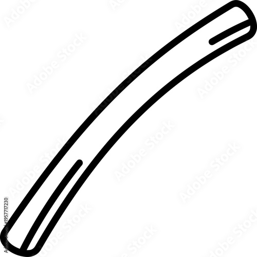 Minimalistic curved wooden barrel stave outline icon