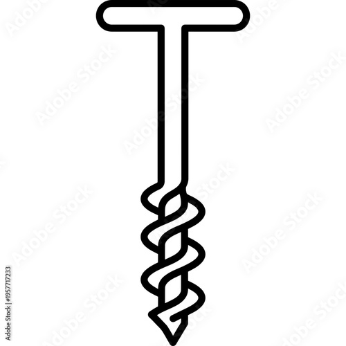 Minimalistic cooperage bung hole boring auger outline icon