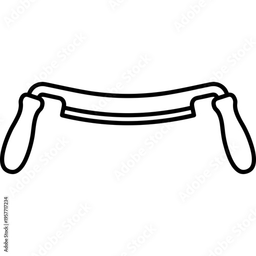 Minimalistic two-handled drawknife outline icon