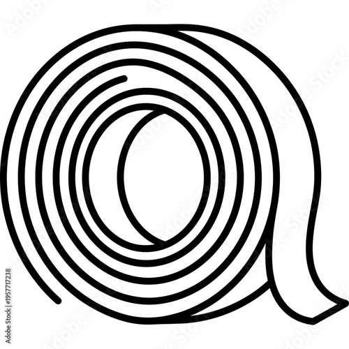 Minimalistic copper foil tape roll outline icon